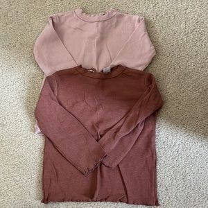 Two long sleeve Zara shirts